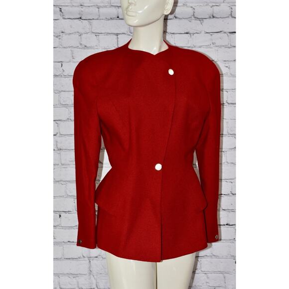 THIERRY MUGLER PARIS Haute Couture Vintage Red Jacket/Blazer 40/8 - Picture 1 of 9